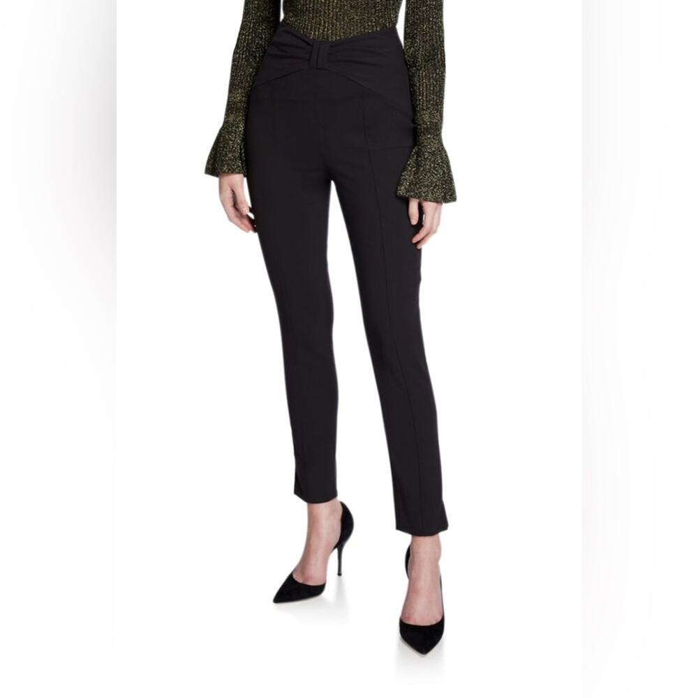 Veronica Beard Black Ferdinand High Rise Crop Bow Pants Size 12